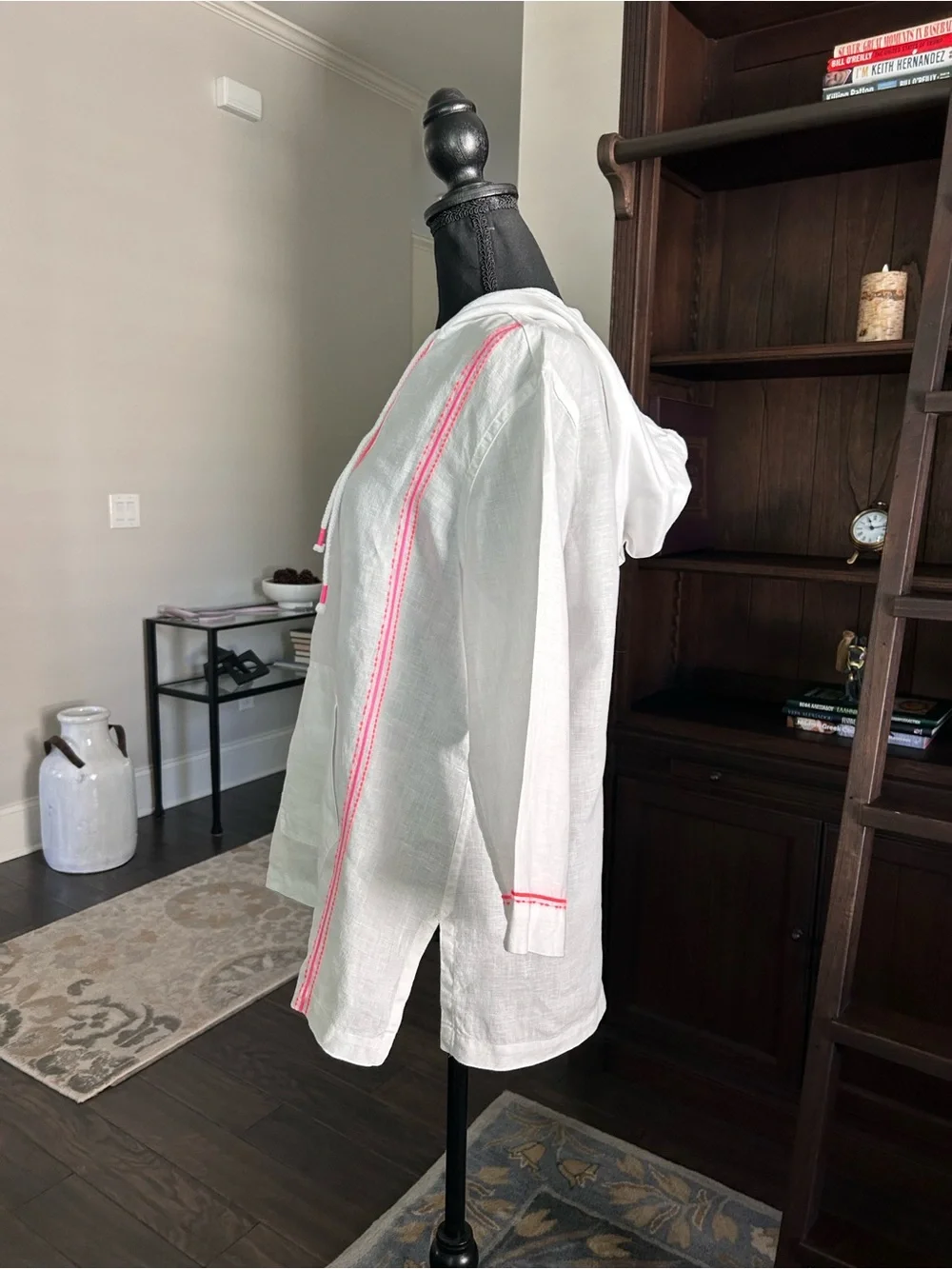 Tommy Bahama linen hooded embroidered tunic
